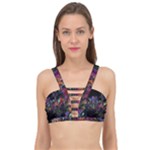 Grunge Paint Splatter Splash Ink Cage Up Bikini Top