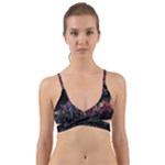 Grunge Paint Splatter Splash Ink Wrap Around Bikini Top