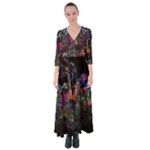Grunge Paint Splatter Splash Ink Button Up Maxi Dress