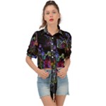Grunge Paint Splatter Splash Ink Tie Front Shirt 