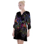 Grunge Paint Splatter Splash Ink Open Neck Shift Dress