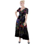 Grunge Paint Splatter Splash Ink Button Up Short Sleeve Maxi Dress