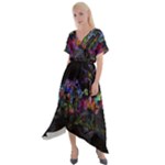 Grunge Paint Splatter Splash Ink Cross Front Sharkbite Hem Maxi Dress