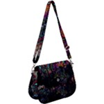 Grunge Paint Splatter Splash Ink Saddle Handbag