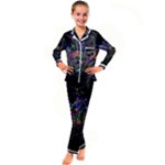 Grunge Paint Splatter Splash Ink Kids  Satin Long Sleeve Pajamas Set