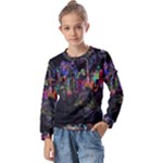 Grunge Paint Splatter Splash Ink Kids  Long Sleeve T-Shirt with Frill 