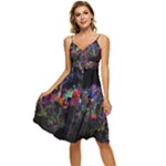 Grunge Paint Splatter Splash Ink Sleeveless Tie Front Chiffon Dress