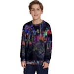 Grunge Paint Splatter Splash Ink Kids  Crewneck Sweatshirt