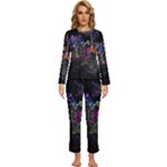 Grunge Paint Splatter Splash Ink Womens  Long Sleeve Lightweight Pajamas Set