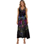 Grunge Paint Splatter Splash Ink V-Neck Sleeveless Loose Fit Overalls