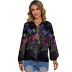 Grunge Paint Splatter Splash Ink Women s Long Sleeve Button Up Shirt