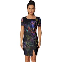 Fitted Knot Split End Bodycon Dress 