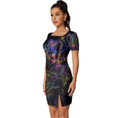 Fitted Knot Split End Bodycon Dress 