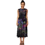 Grunge Paint Splatter Splash Ink Sleeveless Round Neck Midi Dress