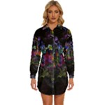 Grunge Paint Splatter Splash Ink Womens Long Sleeve Shirt Dress
