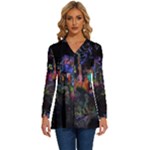 Grunge Paint Splatter Splash Ink Long Sleeve Drawstring Hooded Top