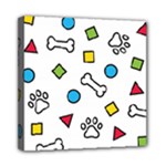 Dog Paw Seamless Pattern Footprint Bone Mini Canvas 8  x 8  (Stretched)