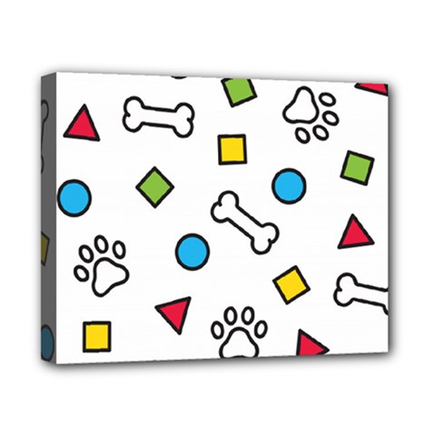 Dog Paw Seamless Pattern Footprint Bone Canvas 10  x 8  (Stretched) from ArtsNow.com