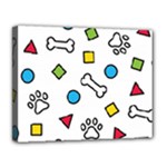Dog Paw Seamless Pattern Footprint Bone Canvas 14  x 11  (Stretched)