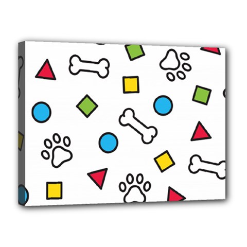 Dog Paw Seamless Pattern Footprint Bone Canvas 16  x 12  (Stretched) from ArtsNow.com