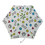 Dog Paw Seamless Pattern Footprint Bone Mini Folding Umbrellas