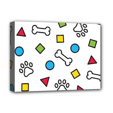 Dog Paw Seamless Pattern Footprint Bone Deluxe Canvas 16  x 12  (Stretched)  from ArtsNow.com