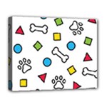 Dog Paw Seamless Pattern Footprint Bone Deluxe Canvas 20  x 16  (Stretched)