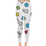Dog Paw Seamless Pattern Footprint Bone Everyday Leggings 