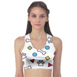 Dog Paw Seamless Pattern Footprint Bone Fitness Sports Bra