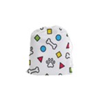 Dog Paw Seamless Pattern Footprint Bone Drawstring Pouch (Small)