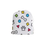 Dog Paw Seamless Pattern Footprint Bone Drawstring Pouch (Medium)