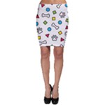 Dog Paw Seamless Pattern Footprint Bone Bodycon Skirt