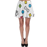 Dog Paw Seamless Pattern Footprint Bone Skater Skirt