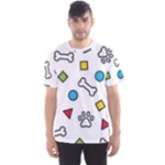 Dog Paw Seamless Pattern Footprint Bone Men s Sport Mesh T-Shirt