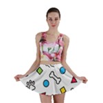 Dog Paw Seamless Pattern Footprint Bone Mini Skirt