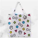 Dog Paw Seamless Pattern Footprint Bone Grocery Tote Bag