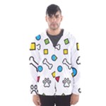 Dog Paw Seamless Pattern Footprint Bone Men s Hooded Windbreaker