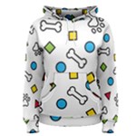 Dog Paw Seamless Pattern Footprint Bone Women s Pullover Hoodie