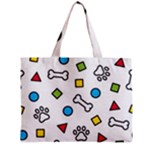 Dog Paw Seamless Pattern Footprint Bone Zipper Mini Tote Bag