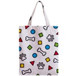 Dog Paw Seamless Pattern Footprint Bone Zipper Classic Tote Bag