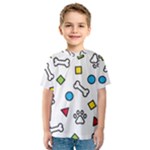 Dog Paw Seamless Pattern Footprint Bone Kids  Sport Mesh T-Shirt