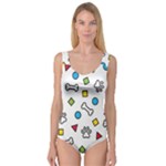Dog Paw Seamless Pattern Footprint Bone Princess Tank Leotard 
