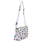 Dog Paw Seamless Pattern Footprint Bone Shoulder Bag with Back Zipper