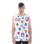 Dog Paw Seamless Pattern Footprint Bone Men s Basketball Tank Top