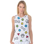 Dog Paw Seamless Pattern Footprint Bone Women s Basketball Tank Top