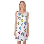 Dog Paw Seamless Pattern Footprint Bone Sleeveless Satin Nightdress