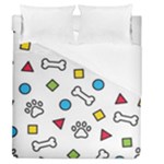 Dog Paw Seamless Pattern Footprint Bone Duvet Cover (Queen Size)