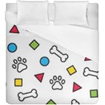 Dog Paw Seamless Pattern Footprint Bone Duvet Cover (King Size)