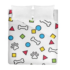 Dog Paw Seamless Pattern Footprint Bone Duvet Cover Double Side (Full/ Double Size) from ArtsNow.com