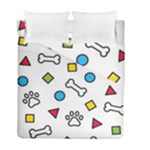 Dog Paw Seamless Pattern Footprint Bone Duvet Cover Double Side (Full/ Double Size)